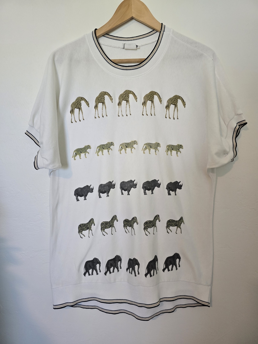 Vintage 90's Safari Animal Print Crewneck T-Shirt